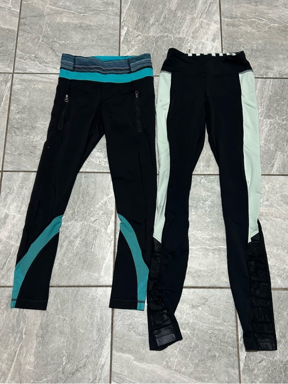 Lululemon Leggings Bundle Size 2 Black Colorblock Yoga Pants (2 Pair)